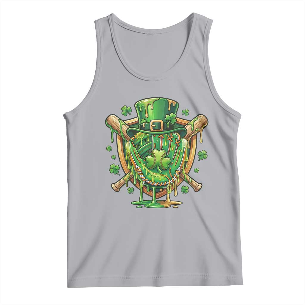 Slimy Shamrock Baseball Glove Tank Top St Patricks Day Gift TS12 Athletic Heather Print Your Wear