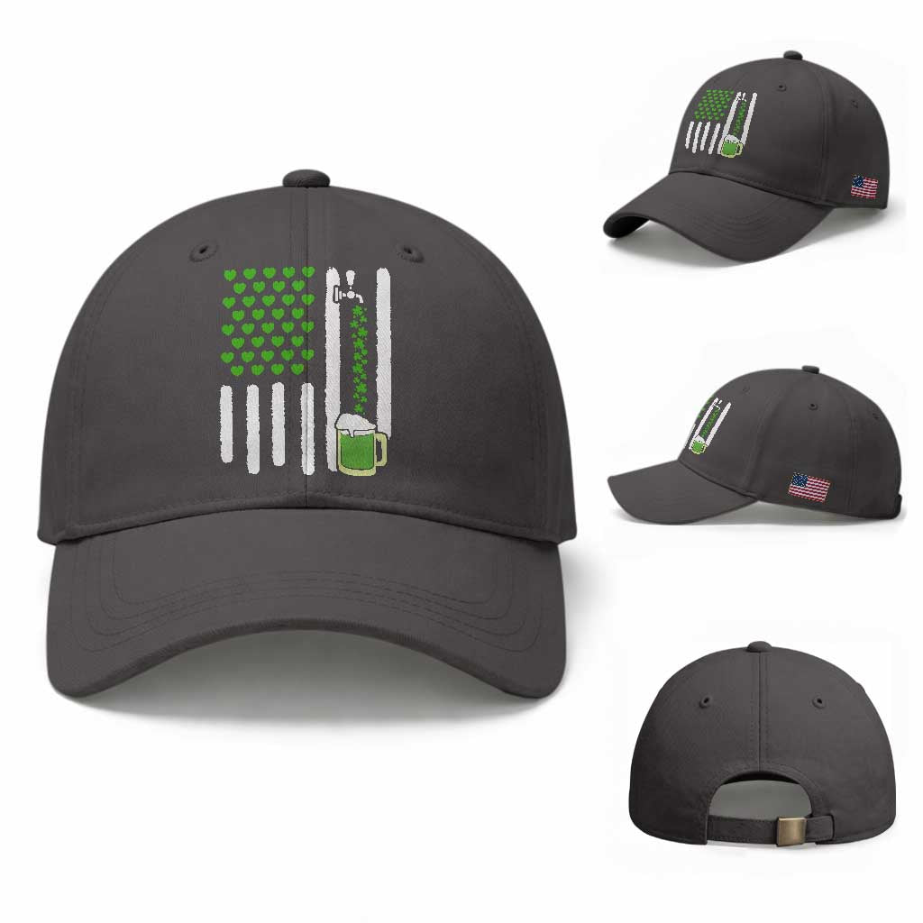 St Patricks Day Irish American Pride Gift Baseball Cap TS12 Baseball Cap Universal Fit Dark Gray Print Your Wear