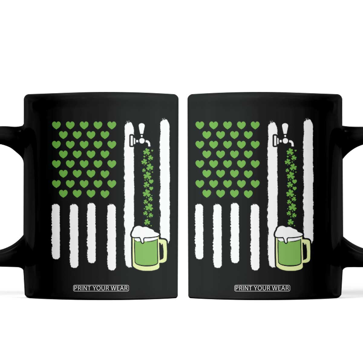 St Patricks Day Irish American Pride Gift Coffee Mug TS12 Black Print Your Wear