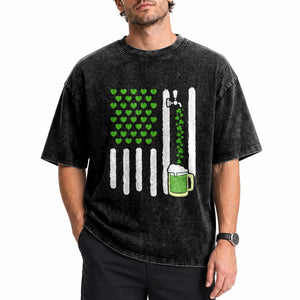 St Patricks Day Irish American Pride Gift Washed Cotton T-Shirt