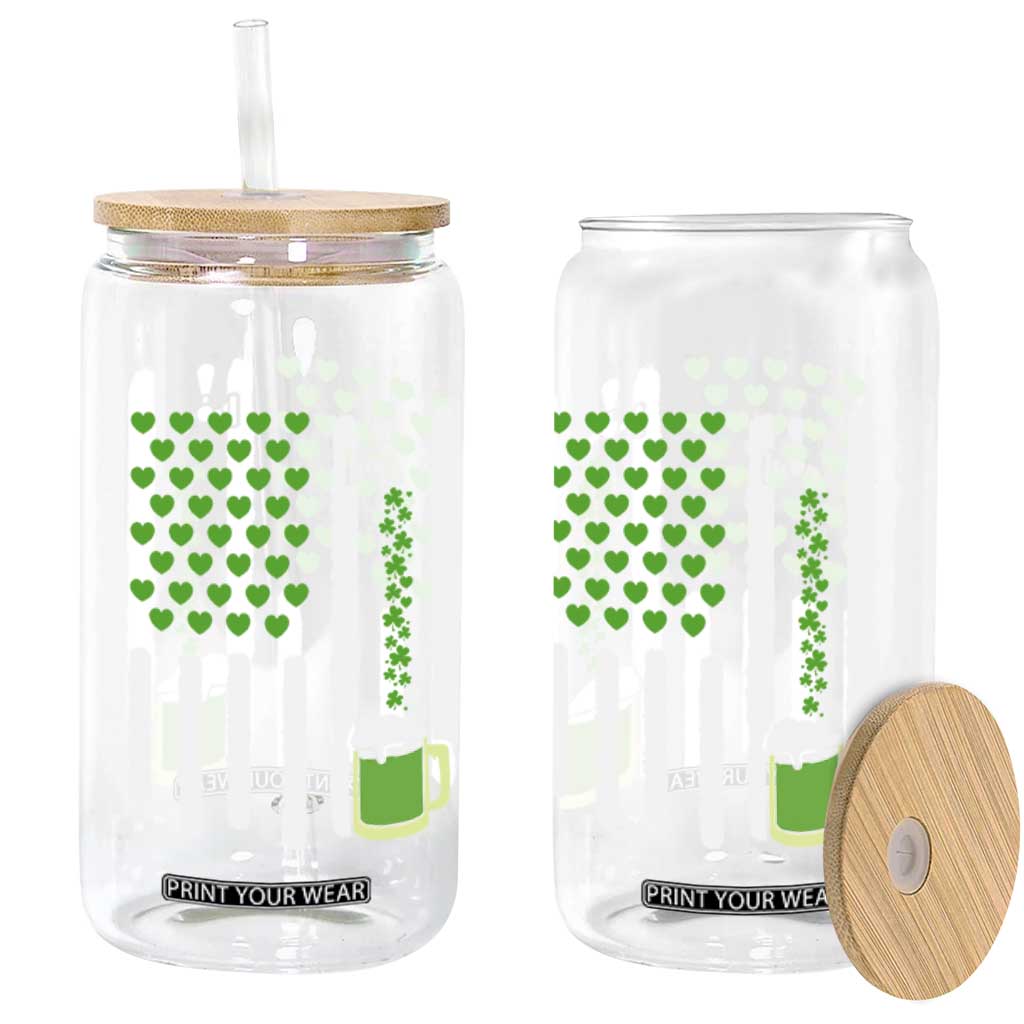 St Patricks Day Irish American Pride Gift Glass Can TS12 Print Your Wear