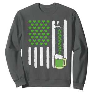 St Patricks Day Irish American Pride Gift Sweatshirt TS12 Dark Heather Print Your Wear