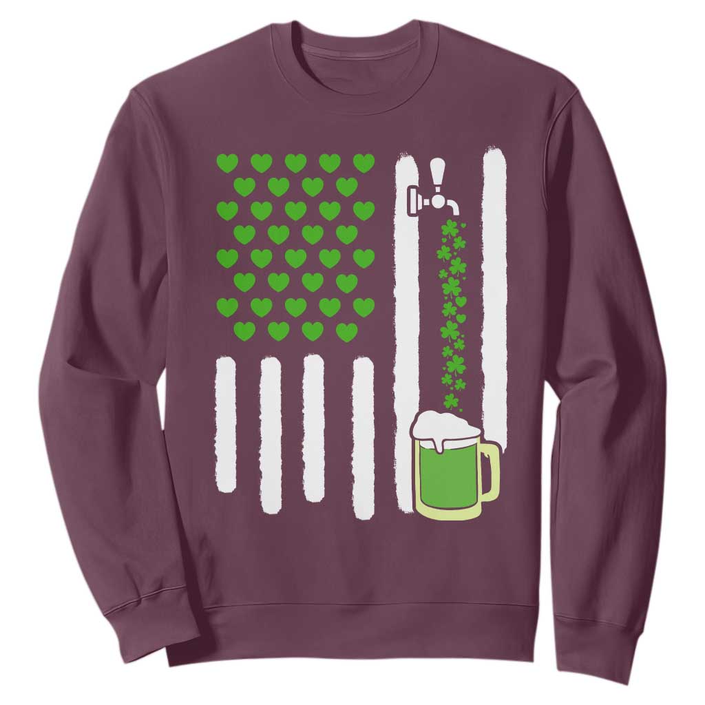 St Patricks Day Irish American Pride Gift Sweatshirt TS12 Maroon Print Your Wear