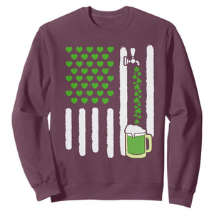 St Patricks Day Irish American Pride Gift Sweatshirt TS12 Maroon Print Your Wear