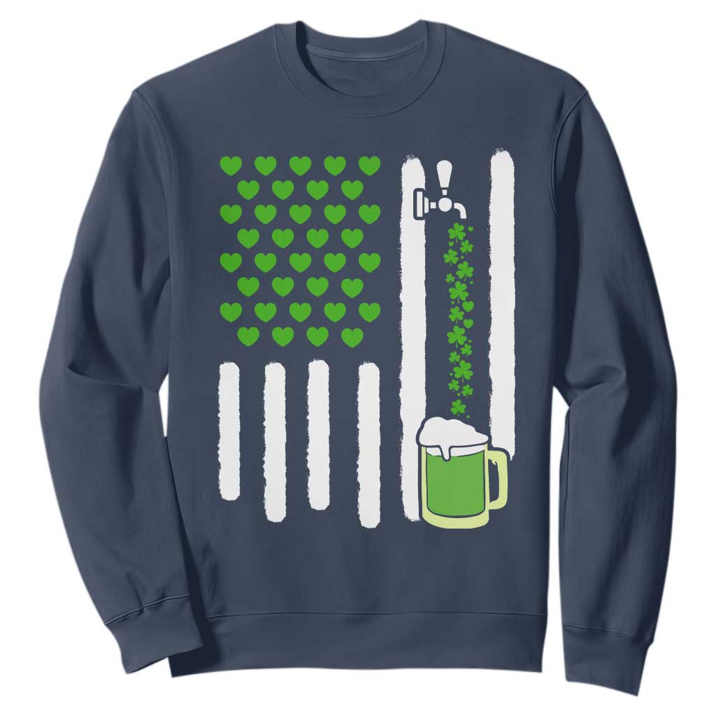 St Patricks Day Irish American Pride Gift Sweatshirt TS12 Navy Print Your Wear