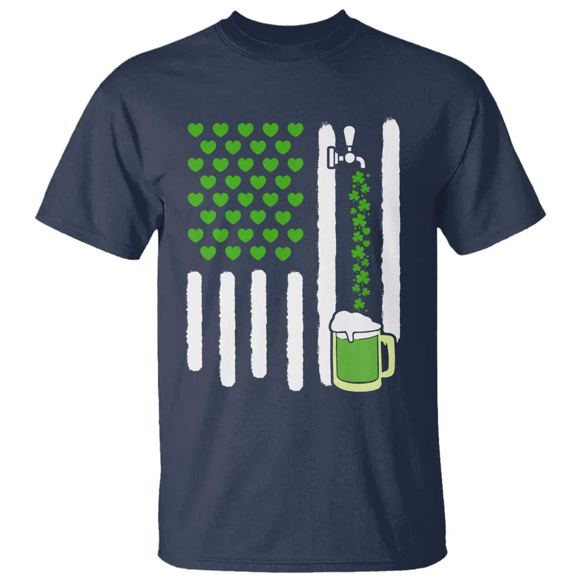 St Patricks Day Irish American Pride Gift T Shirt TS12 Navy Print Your Wear