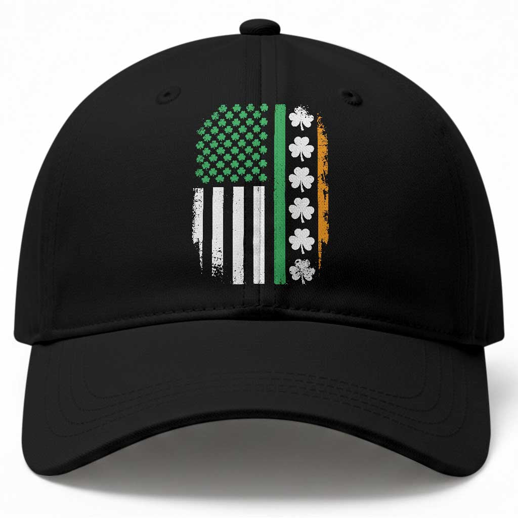 USA Flag With Shamrocks Baseball Cap St Patricks Day Gift TS12 Print Your Wear
