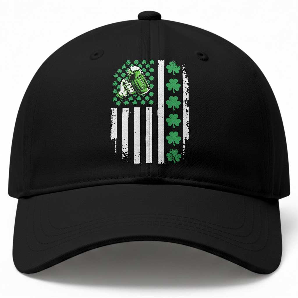 Irish Patriotic USA Flag With Shamrocks Gift Baseball Cap TS12 Print Your Wear