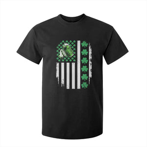 Irish Patriotic USA Flag With Shamrocks Gift T Shirt For Kid TS12 Black Print Your Wear