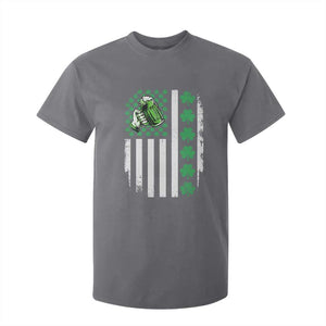 Irish Patriotic USA Flag With Shamrocks Gift T Shirt For Kid TS12 Charcoal Print Your Wear