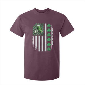 Irish Patriotic USA Flag With Shamrocks Gift T Shirt For Kid TS12 Maroon Print Your Wear