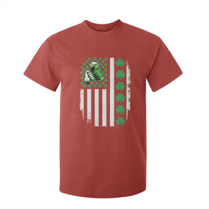 Irish Patriotic USA Flag With Shamrocks Gift T Shirt For Kid TS12 Red Print Your Wear