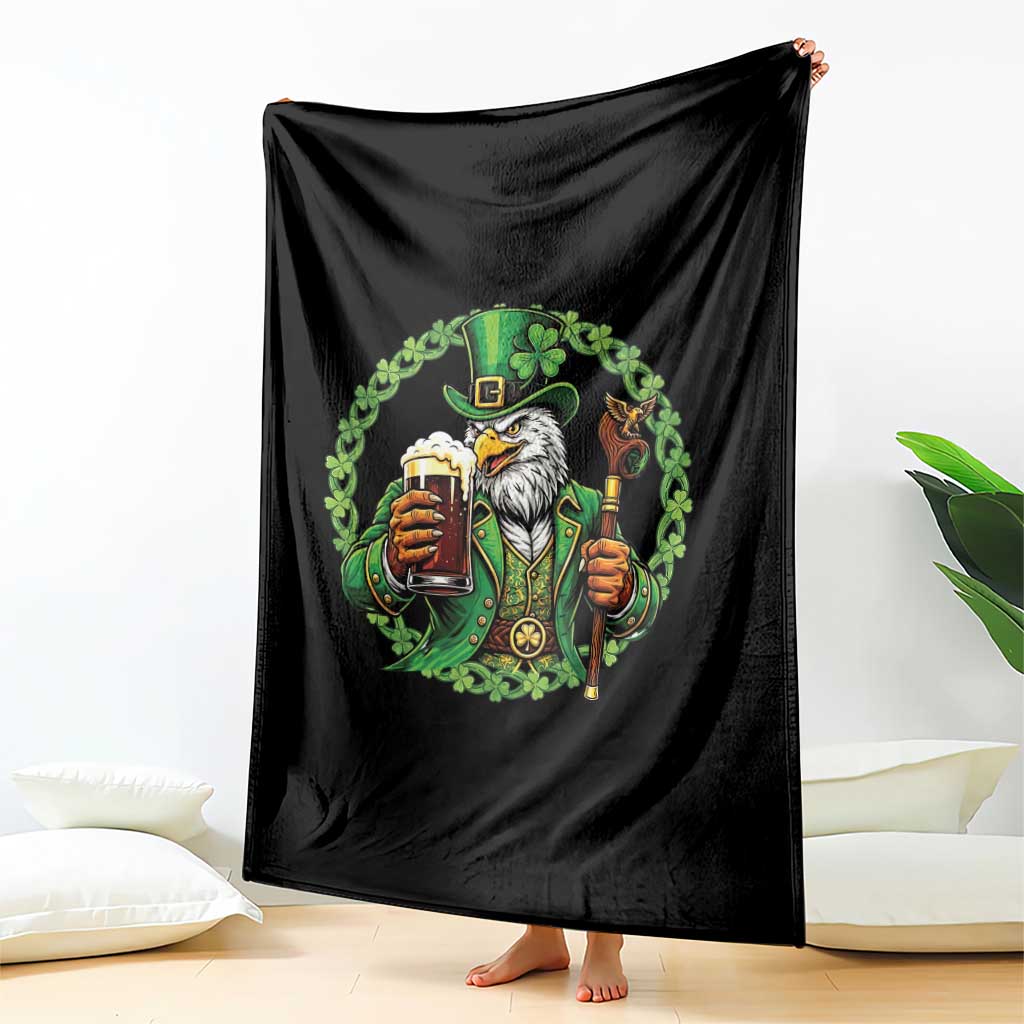 Irish Patriotic Eagle Leprechaun Throw Blanket St Patricks Day Gift TS12 Print Your Wear