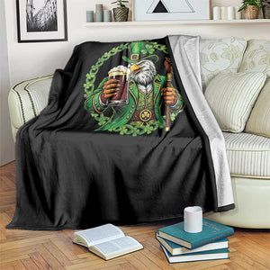 Irish Patriotic Eagle Leprechaun Throw Blanket St Patricks Day Gift TS12 Print Your Wear