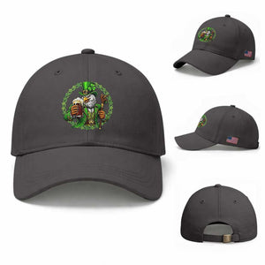 Irish Patriotic Eagle Leprechaun Baseball Cap St Patricks Day Gift TS12 Baseball Cap Universal Fit Dark Gray Print Your Wear