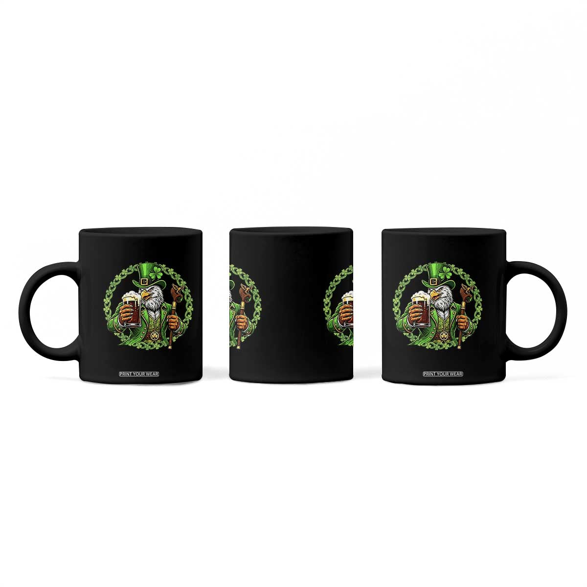 Irish Patriotic Eagle Leprechaun Coffee Mug St Patricks Day Gift TS12 Print Your Wear