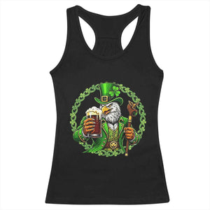 Irish Patriotic Eagle Leprechaun Racerback Tank Top St Patricks Day Gift TS12 Black Print Your Wear