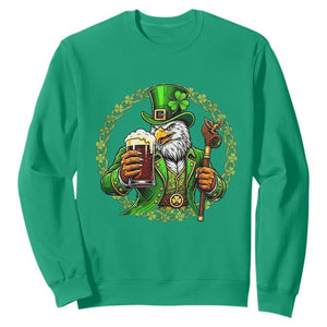 Irish Patriotic Eagle Leprechaun Sweatshirt St Patricks Day Gift TS12 Irish Green Print Your Wear