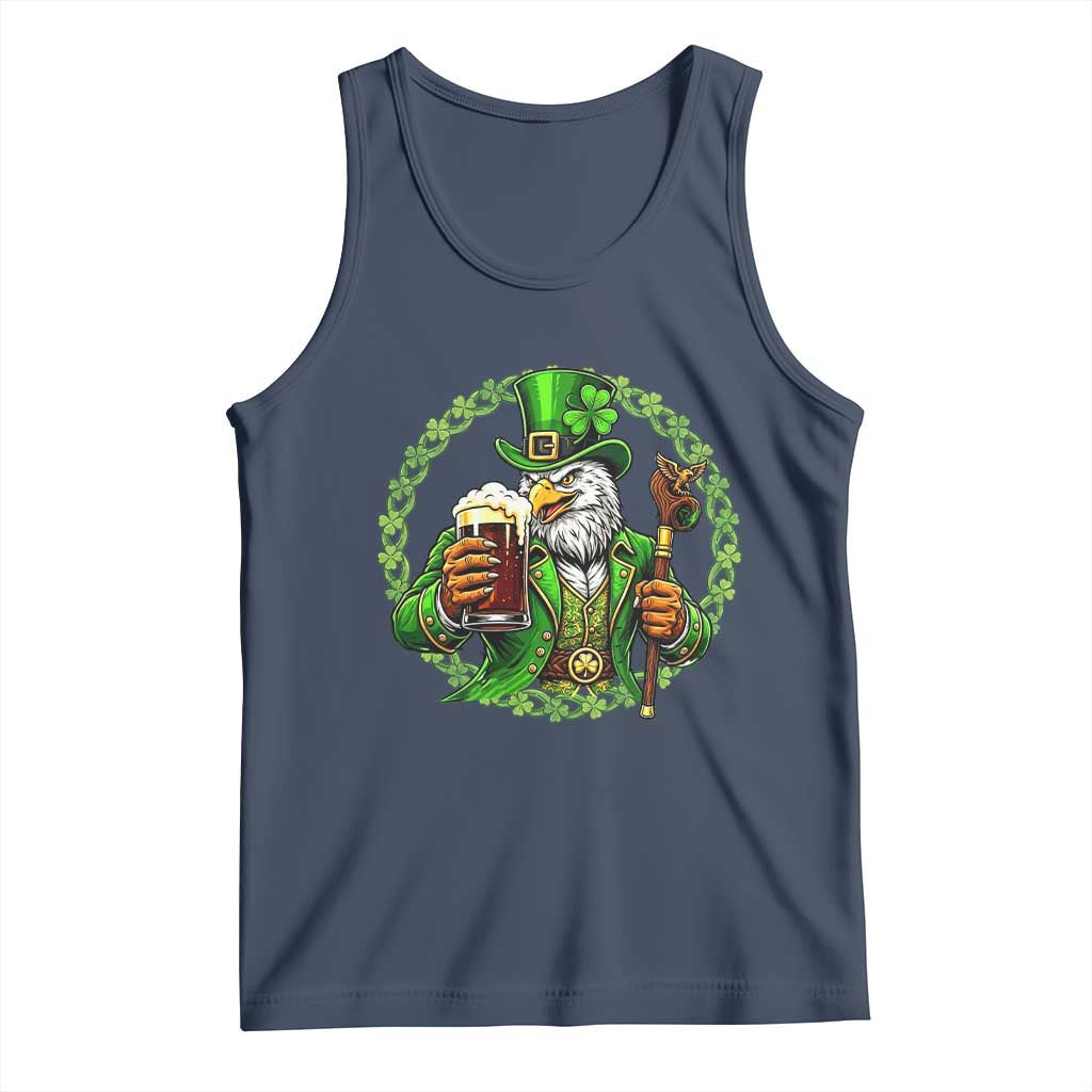 Irish Patriotic Eagle Leprechaun Tank Top St Patricks Day Gift TS12 Navy Print Your Wear