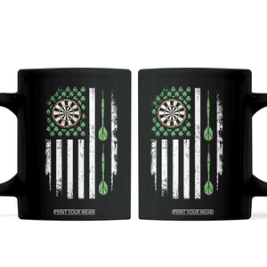 Irish American Darts Shamrock Flag Gift Coffee Mug TS12 Black Print Your Wear