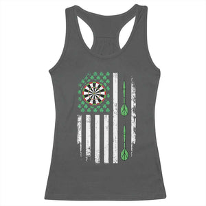 Irish American Darts Shamrock Flag Gift Racerback Tank Top TS12 Dark Heather Print Your Wear