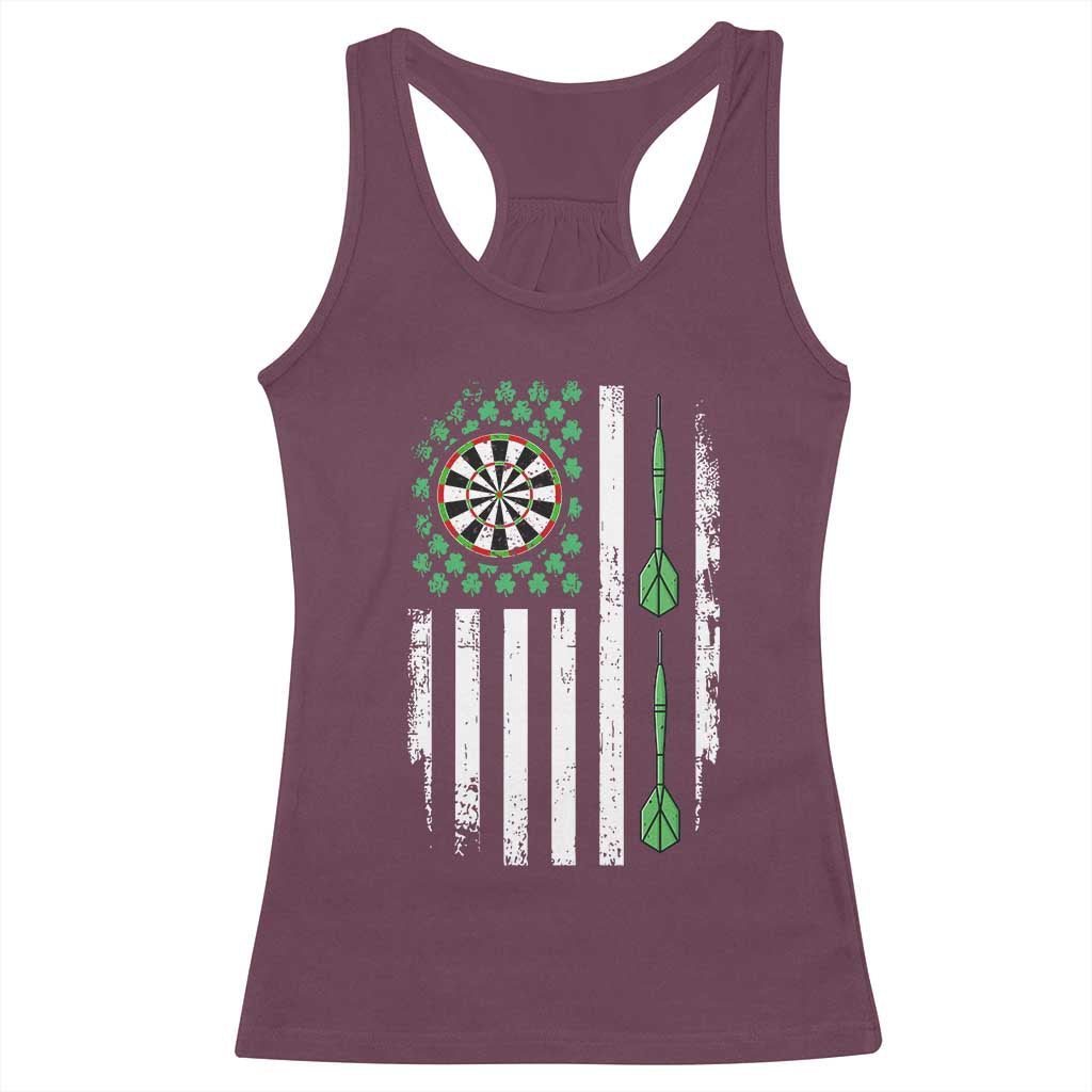 Irish American Darts Shamrock Flag Gift Racerback Tank Top TS12 Maroon Print Your Wear