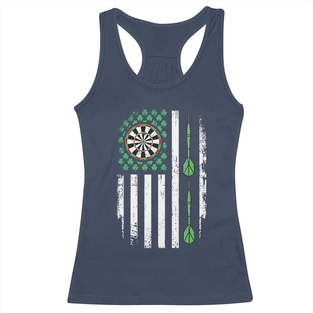Irish American Darts Shamrock Flag Gift Racerback Tank Top TS12 Navy Print Your Wear