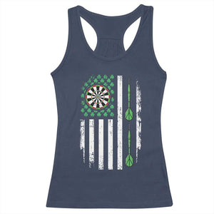 Irish American Darts Shamrock Flag Gift Racerback Tank Top TS12 Navy Print Your Wear