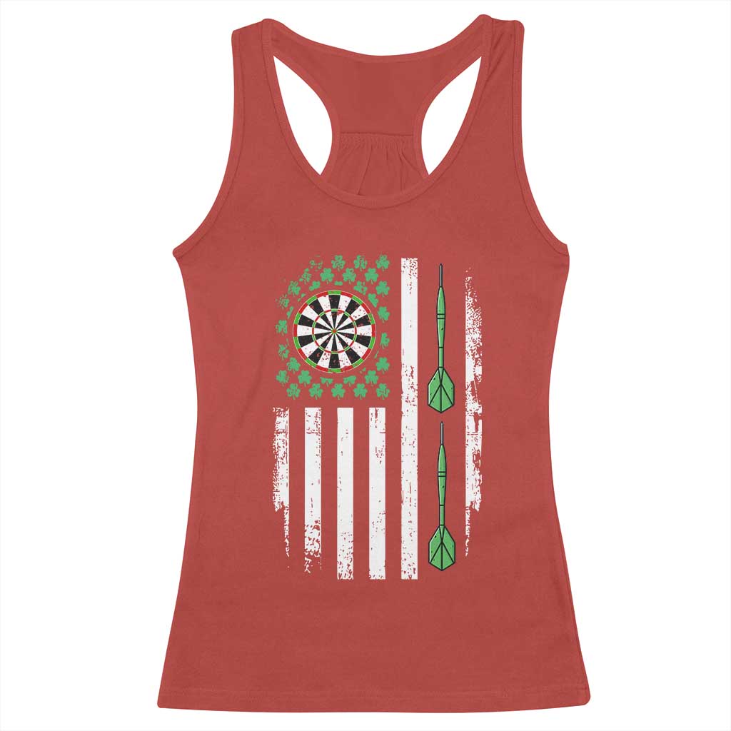 Irish American Darts Shamrock Flag Gift Racerback Tank Top TS12 Red Print Your Wear
