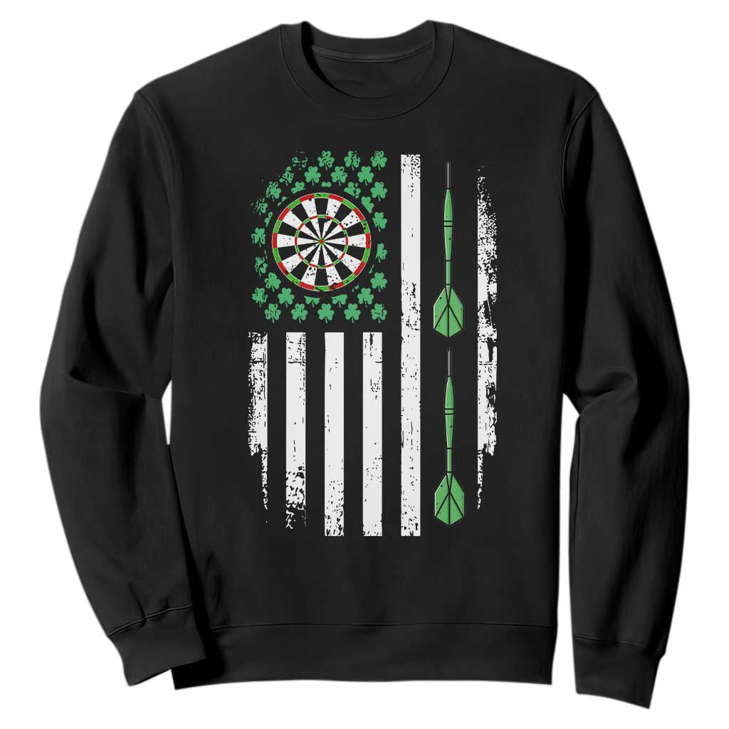Irish American Darts Shamrock Flag Gift Sweatshirt TS12 Black Print Your Wear