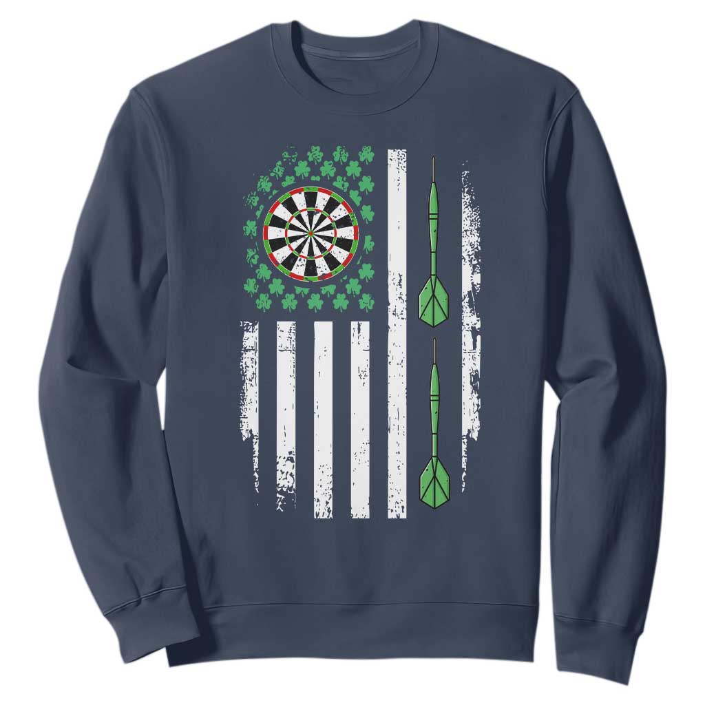 Irish American Darts Shamrock Flag Gift Sweatshirt TS12 Navy Print Your Wear