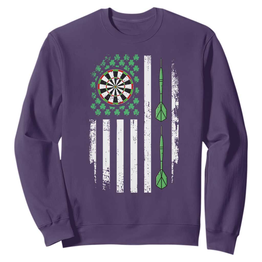 Irish American Darts Shamrock Flag Gift Sweatshirt TS12 Purple Print Your Wear