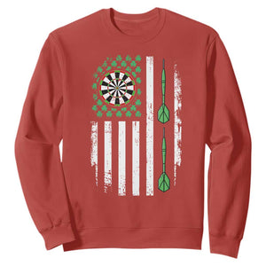 Irish American Darts Shamrock Flag Gift Sweatshirt TS12 Red Print Your Wear