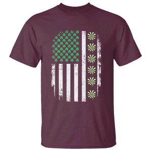 Vintage Shamrock Lucky Darts T Shirt St Patricks Day Gift TS12 Maroon Print Your Wear