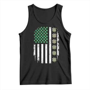 Vintage Shamrock Lucky Darts Tank Top St Patricks Day Gift TS12 Black Print Your Wear