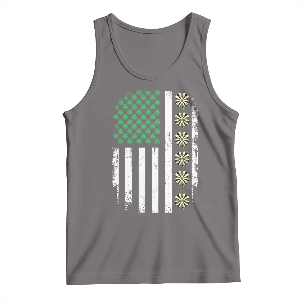 Vintage Shamrock Lucky Darts Tank Top St Patricks Day Gift TS12 Deep Heather Print Your Wear