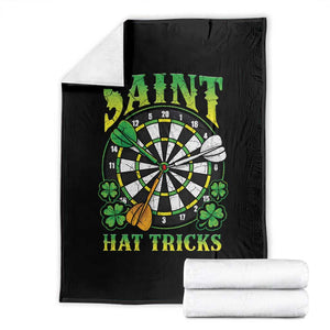 Funny Darts St Patricks Day Gift Throw Blanket Saint Hat Tricks TS12 Black Print Your Wear