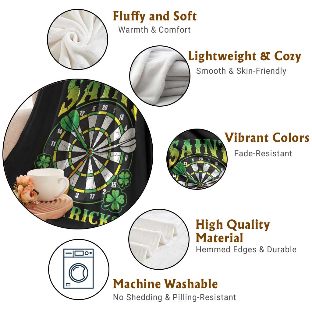 Funny Darts St Patricks Day Gift Throw Blanket Saint Hat Tricks TS12 Print Your Wear