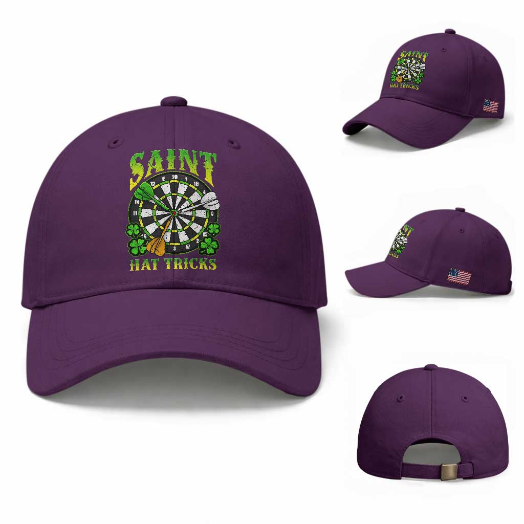Funny Darts St Patricks Day Gift Baseball Cap Saint Hat Tricks TS12 Baseball Cap Universal Fit Purple Print Your Wear