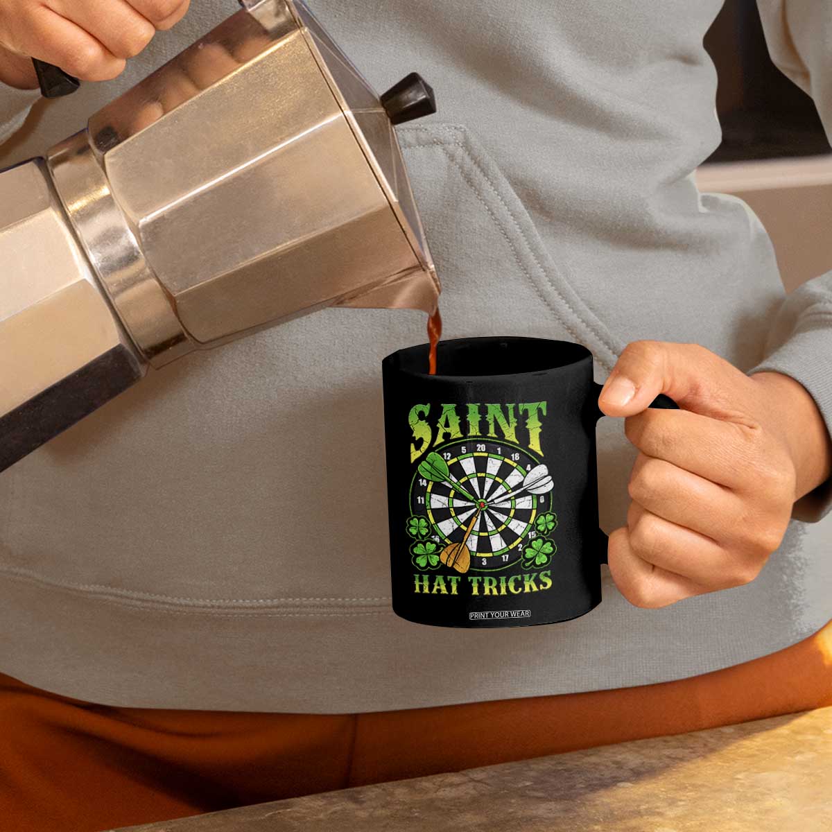 Funny Darts St Patricks Day Gift Coffee Mug Saint Hat Tricks TS12 Print Your Wear