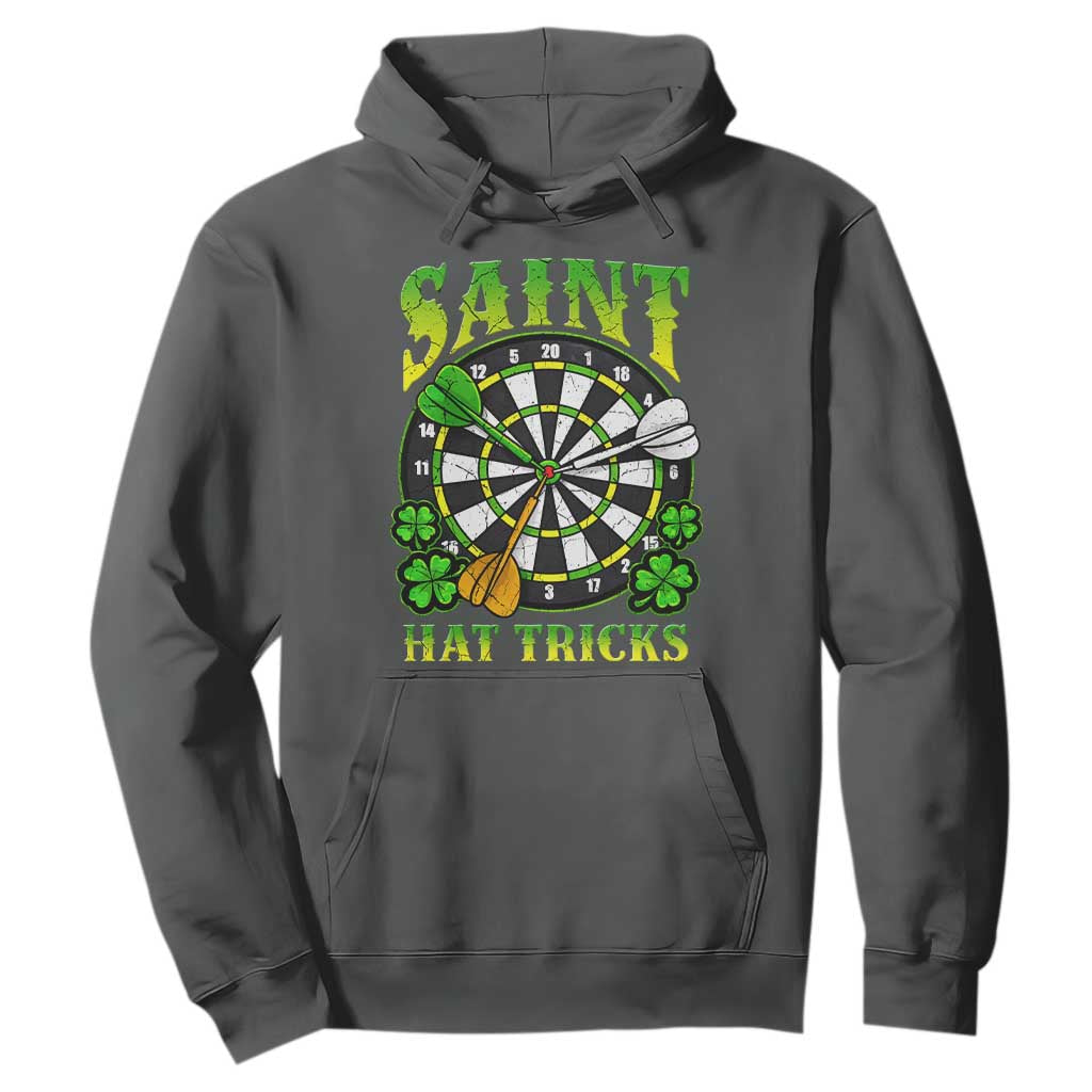 Funny Darts St Patricks Day Gift Hoodie Saint Hat Tricks TS12 Dark Heather Print Your Wear