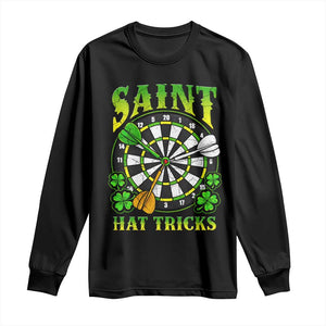 Funny Darts St Patricks Day Gift Long Sleeve Shirt Saint Hat Tricks TS12 Black Print Your Wear