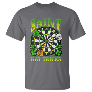 Funny Darts St Patricks Day Gift T Shirt Saint Hat Tricks TS12 Charcoal Print Your Wear