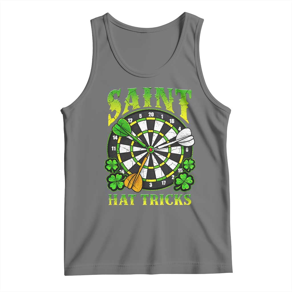 Funny Darts St Patricks Day Gift Tank Top Saint Hat Tricks TS12 Black Heather Print Your Wear