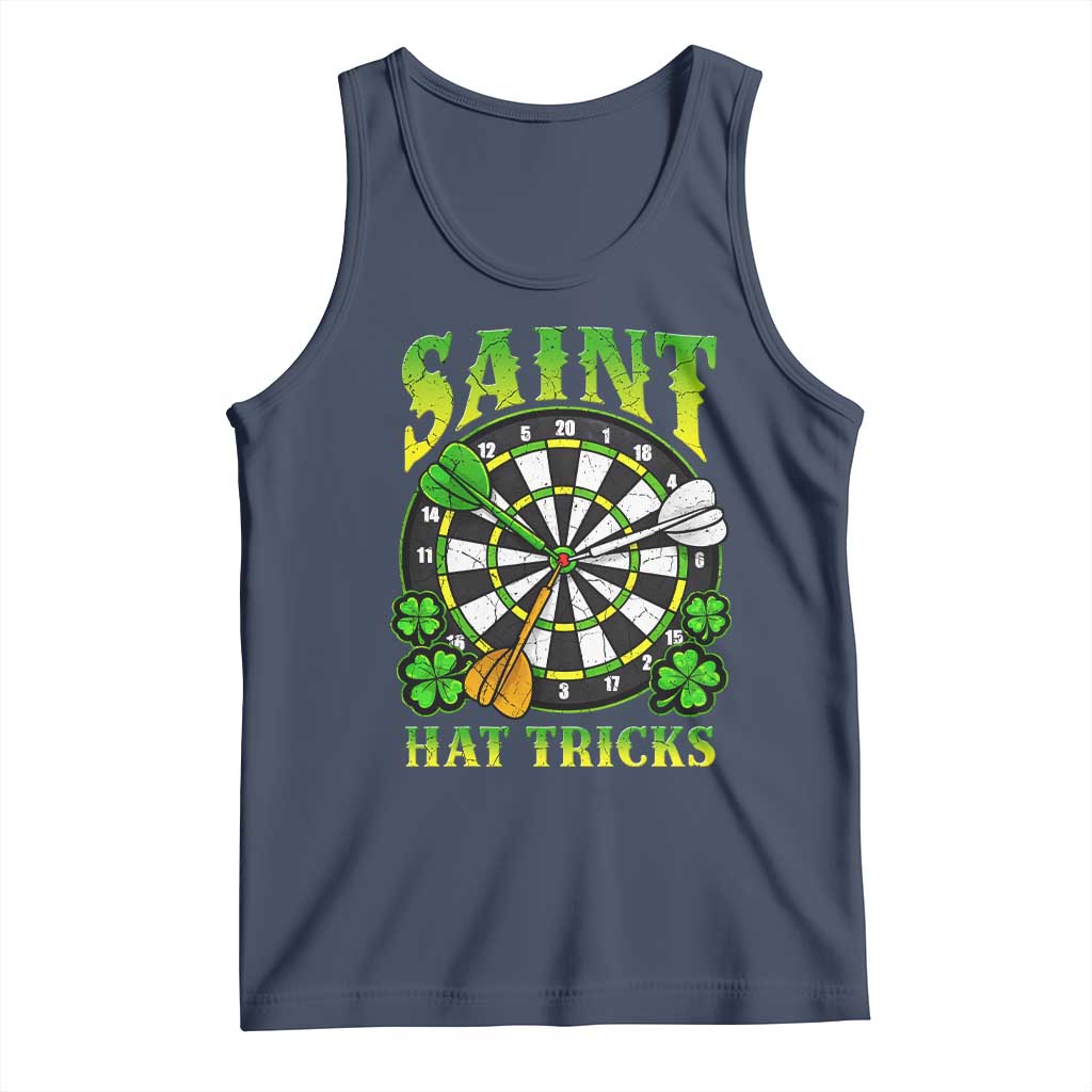 Funny Darts St Patricks Day Gift Tank Top Saint Hat Tricks TS12 Navy Print Your Wear