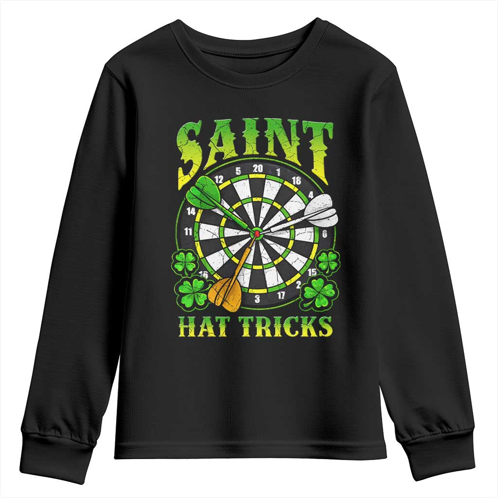Funny Darts St Patricks Day Gift Youth Sweatshirt Saint Hat Tricks TS12 Black Print Your Wear