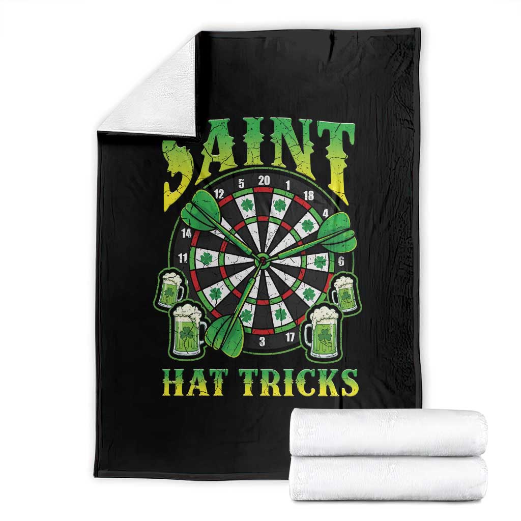 Saint Hat Tricks St Patricks Day Throw Blanket Darts Player Gift TS12 Black Print Your Wear