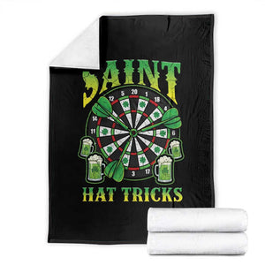 Saint Hat Tricks St Patricks Day Throw Blanket Darts Player Gift TS12 Black Print Your Wear