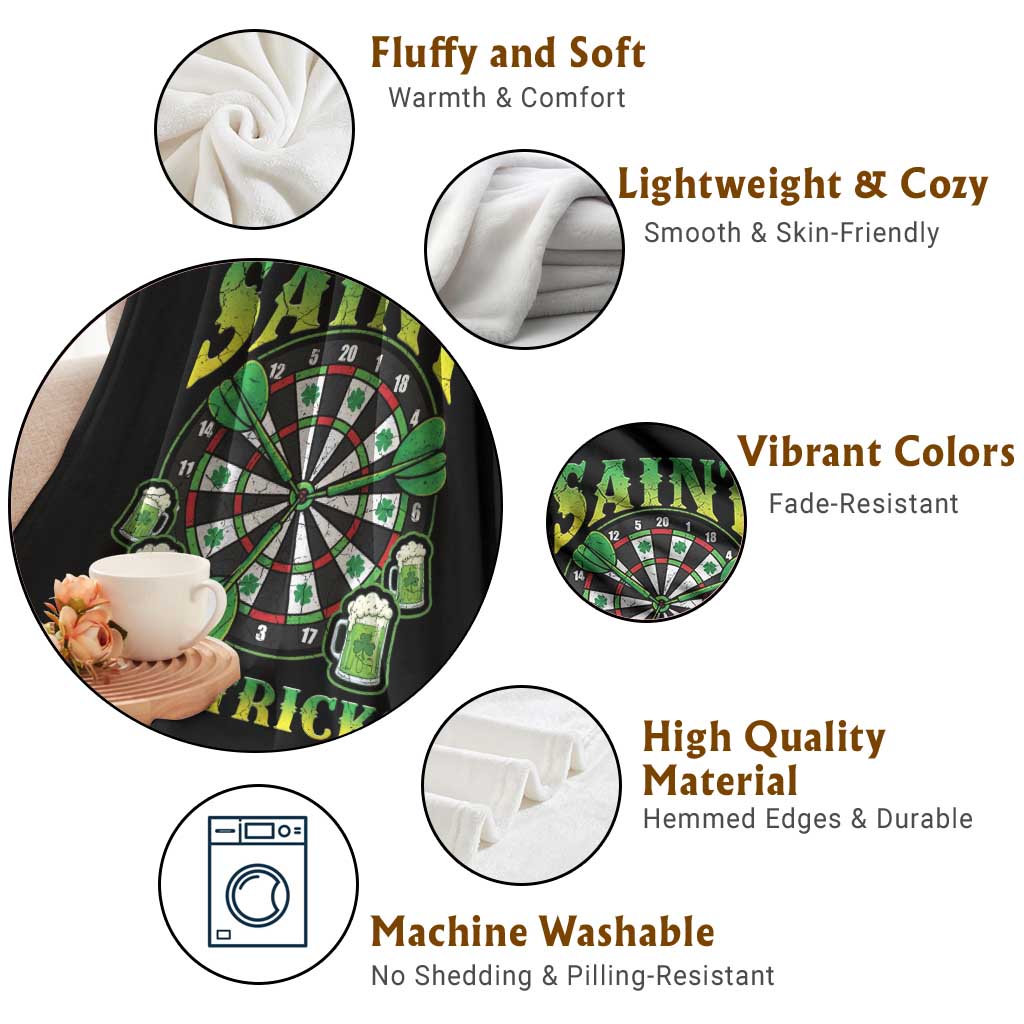 Saint Hat Tricks St Patricks Day Throw Blanket Darts Player Gift TS12 Print Your Wear