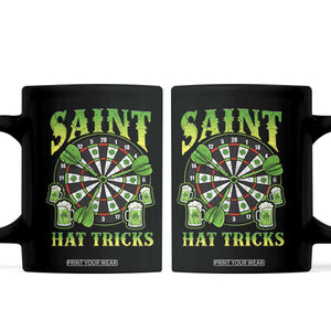 Saint Hat Tricks St Patricks Day Coffee Mug Darts Player Gift TS12 Black Print Your Wear